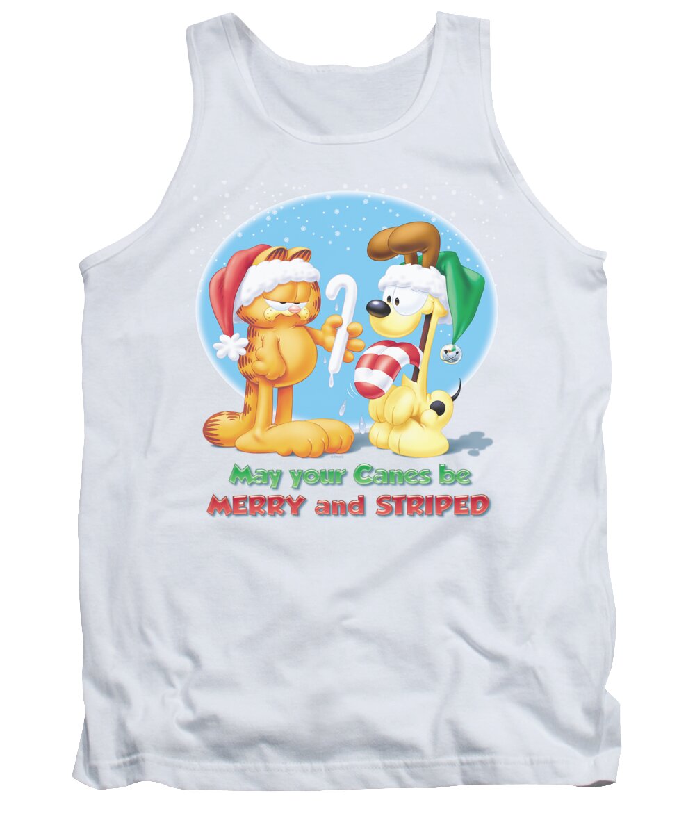 Garfield Tank Top featuring the digital art Garfield - Merry And Striped by Brand A