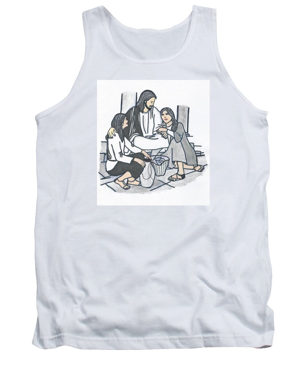 Jesus Tank Top featuring the painting God's Promise by Magdalena Frohnsdorff
