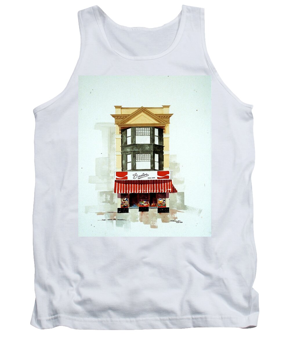 Wilmington De Tank Top featuring the painting Govatos' Candy Store by William Renzulli