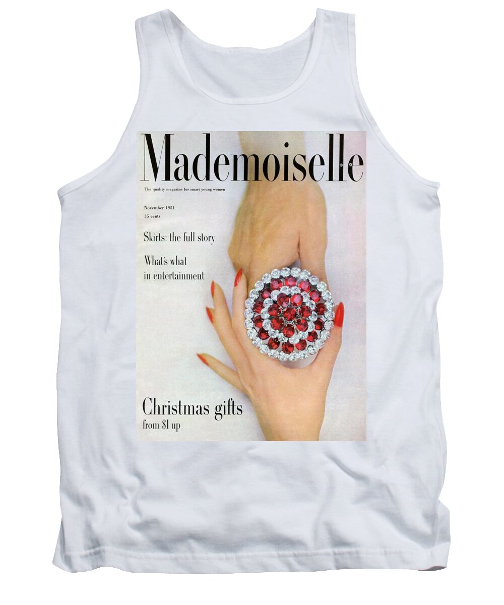 Fashion Tank Top featuring the photograph Hands Holding A Coro Rhinestone Pin by Somoroff