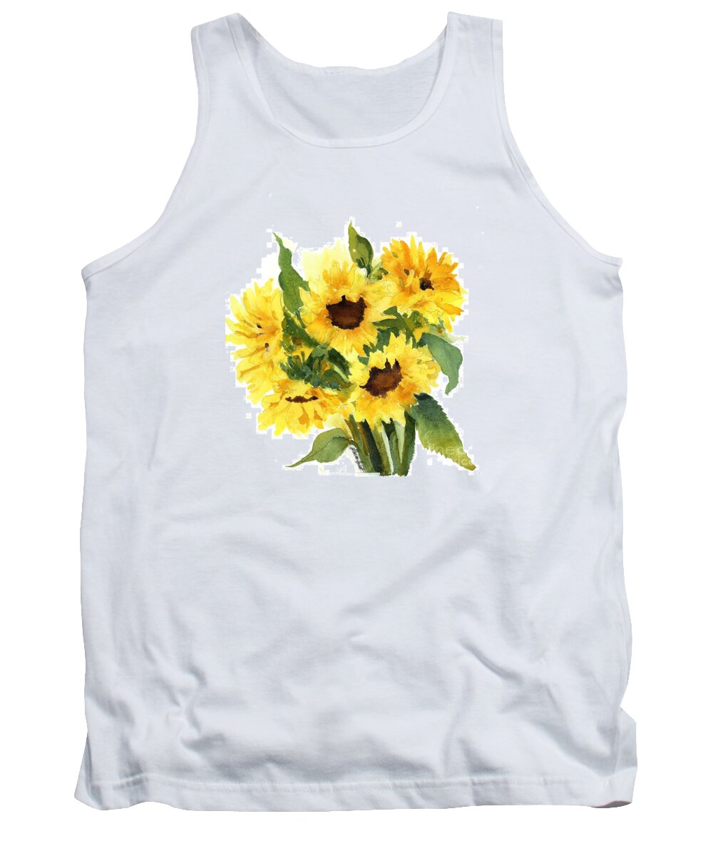 Sunflower Tank Top featuring the painting You Are My Sunshine by Maria Hunt