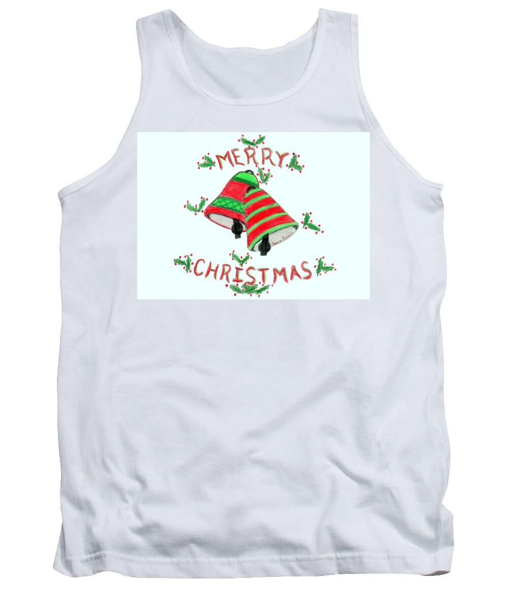 Merry Christmas Tank Top featuring the drawing Merry Christmas by Susan Turner Soulis