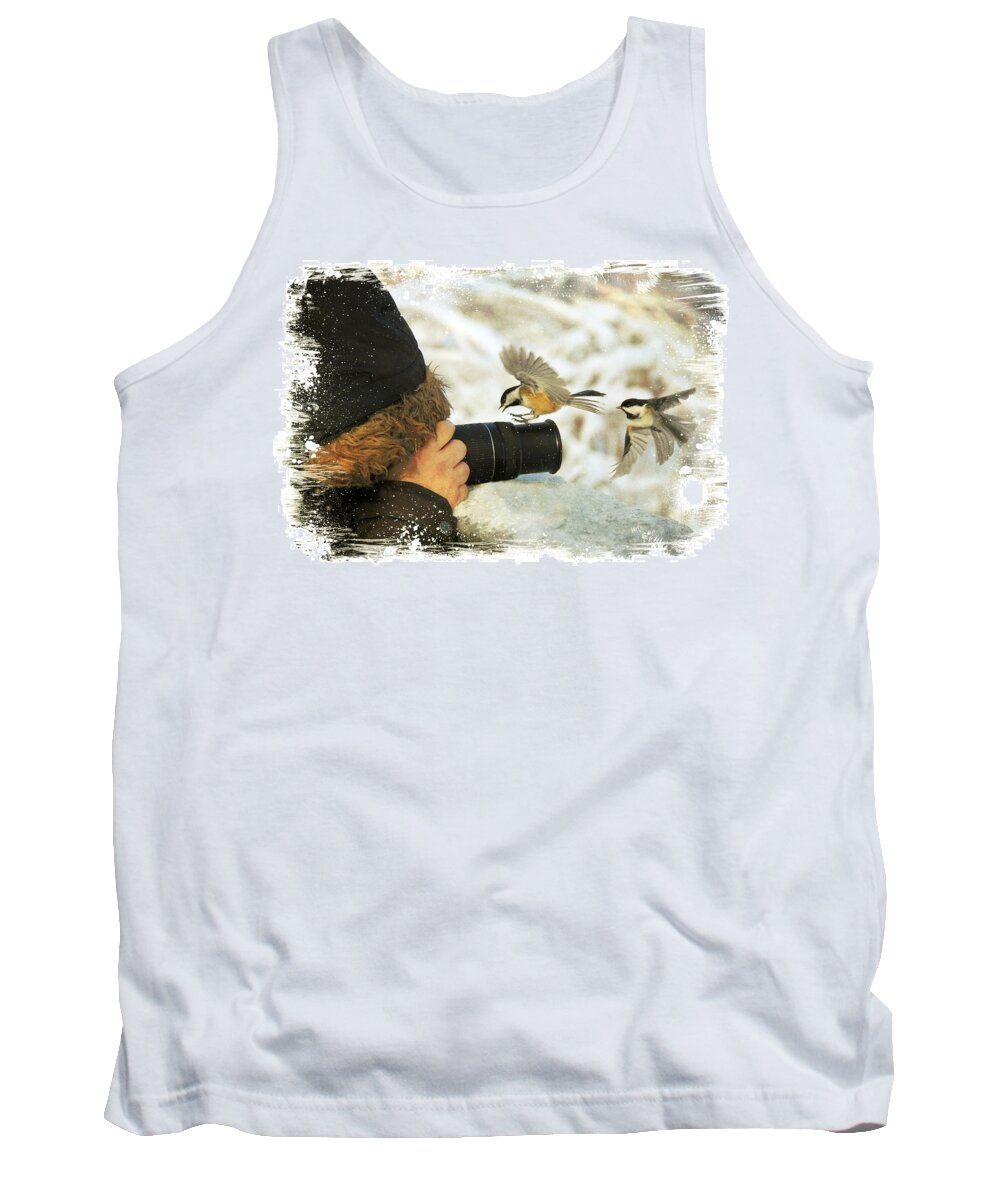 Animal Tank Top featuring the mixed media He Has Food I Know It by Davandra Cribbie