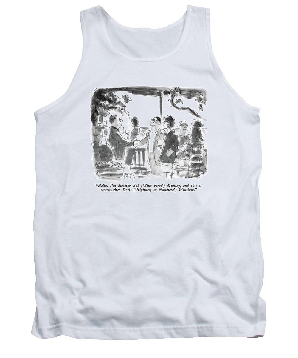 Introductions Tank Top featuring the drawing Hello. I'm Director Bob by James Stevenson