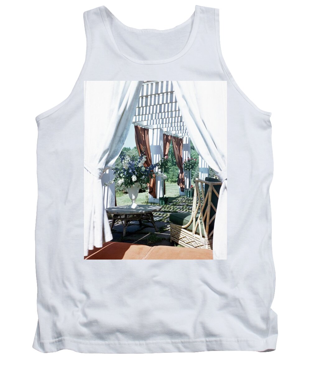 Exterior Tank Top featuring the photograph Horst's Patio In Long Island by Horst P. Horst