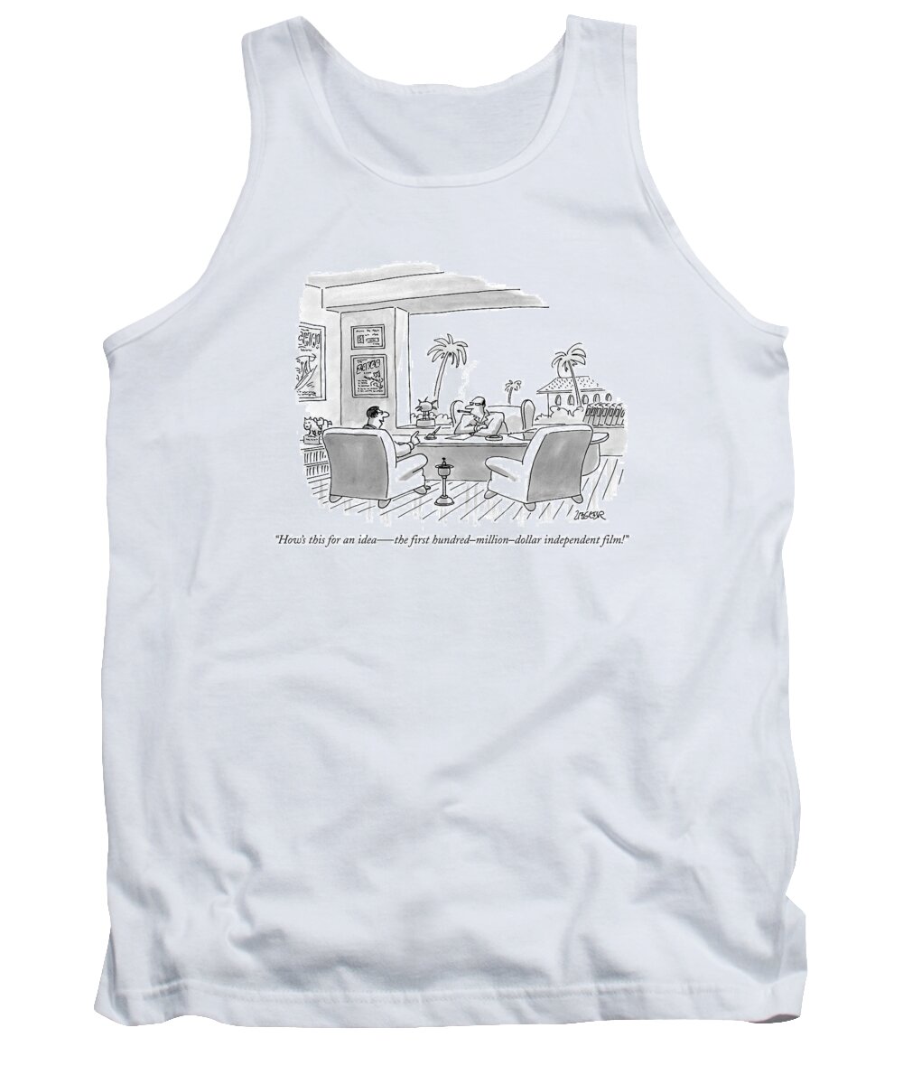 Business Tank Top featuring the drawing How's This For An Idea - The First by Jack Ziegler