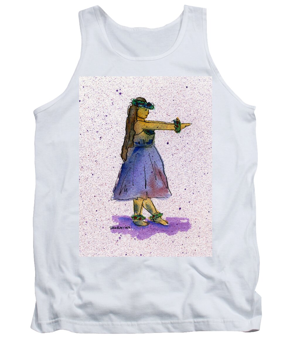 Hula Tank Top featuring the painting Hula Series Nakine by Diane Thornton