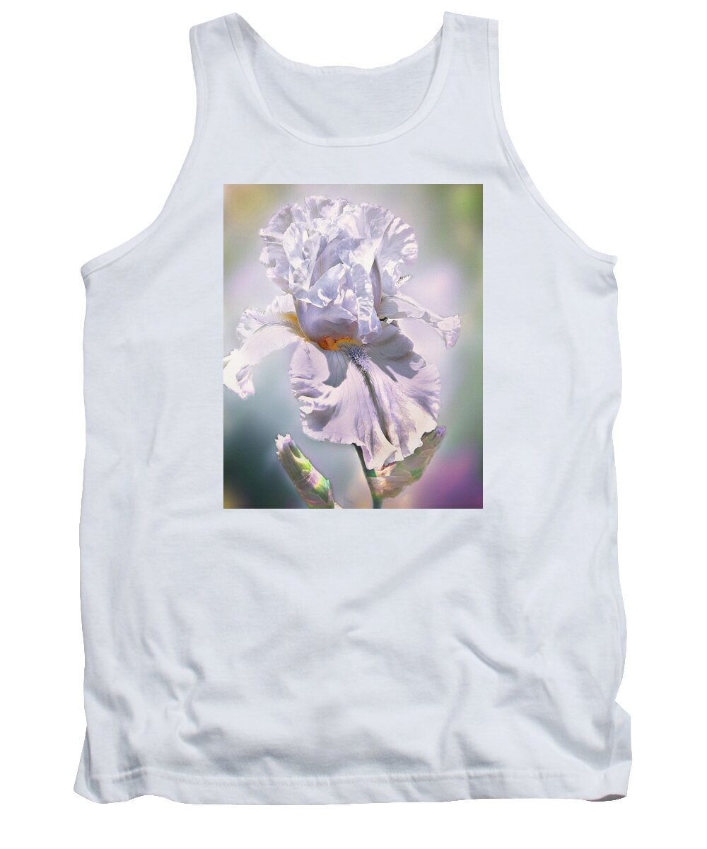 Bearded Iris Tank Top featuring the digital art Ice Queen by Mary Almond