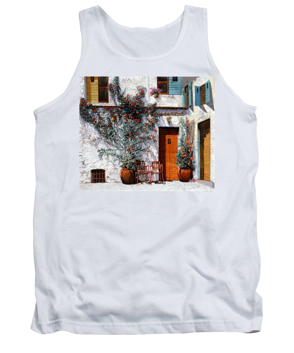 Courtyard Tank Top featuring the painting Il Cortile Bianco by Guido Borelli