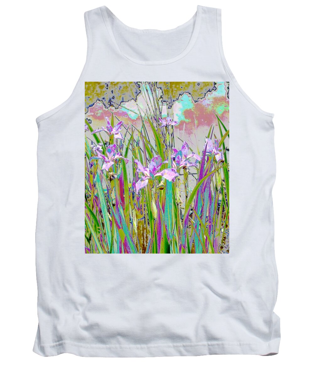  Tank Top featuring the painting Iris Garden by Virginia Bond