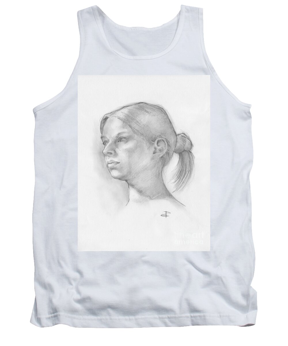 Figurative Tank Top featuring the drawing Issabell by Paul Davenport