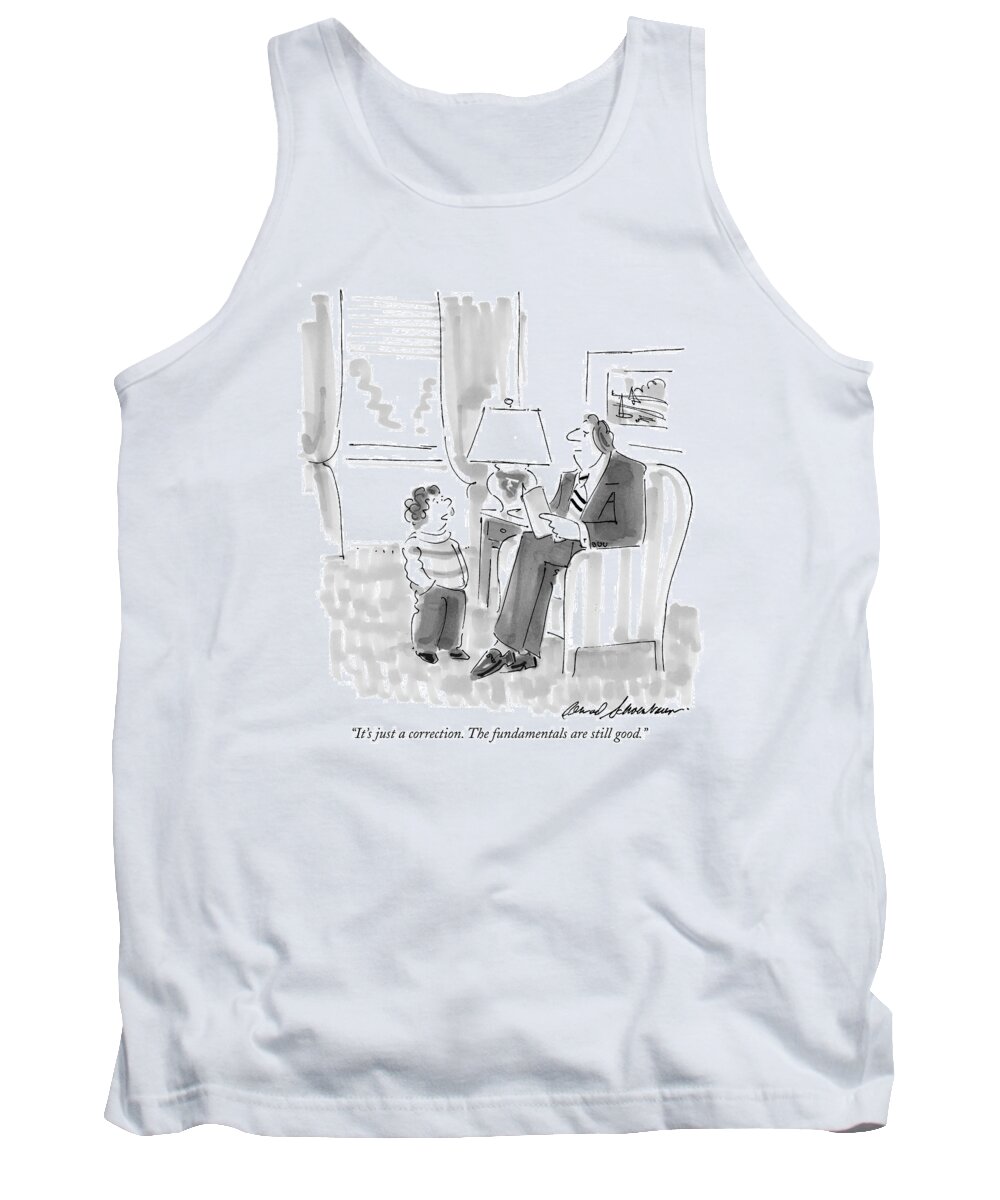 Report Cards Tank Top featuring the drawing It's Just A Correction. The Fundamentals by Bernard Schoenbaum