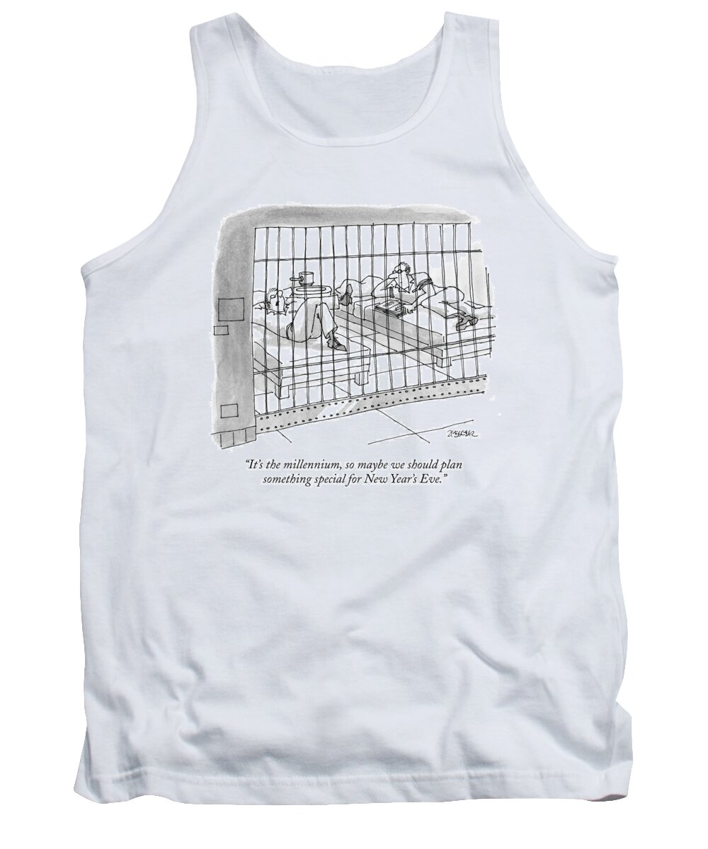 Millennium Tank Top featuring the drawing It's The Millennium by Jack Ziegler
