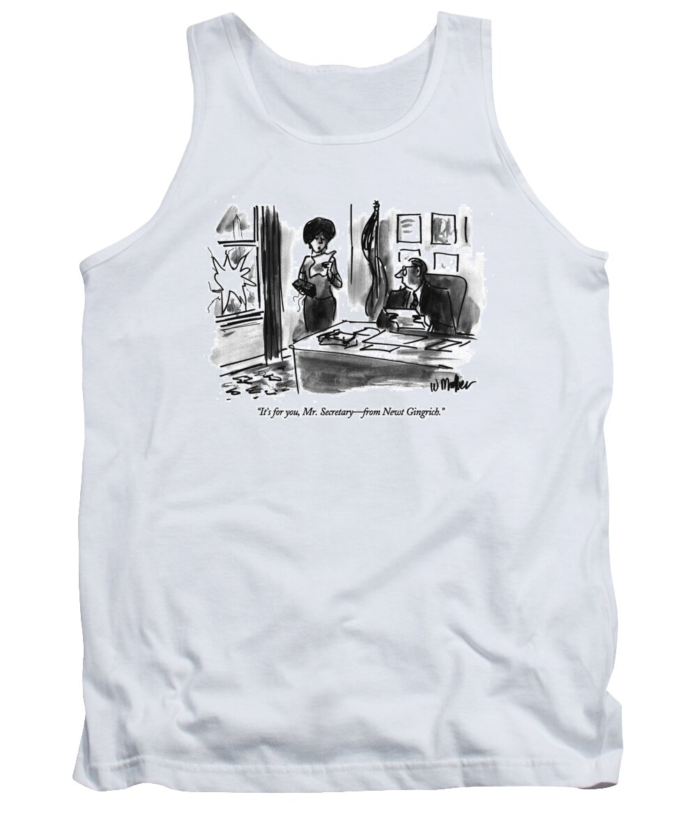 Campaigns Tank Top featuring the drawing It's by Warren Miller