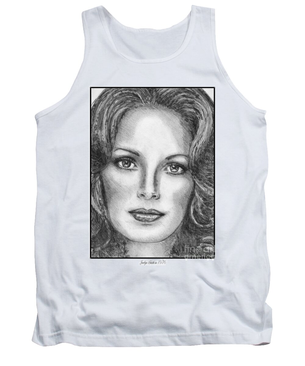 Mccombie Tank Top featuring the drawing Jaclyn Smith in 1976 by J McCombie