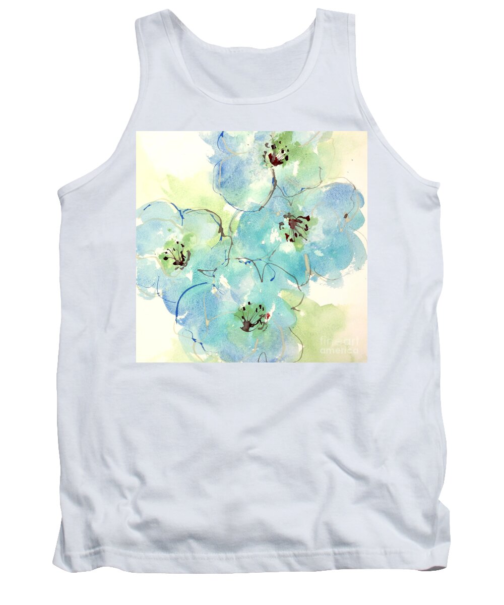 Original Watercolors Tank Top featuring the painting Japanese Quince 2 by Chris Paschke
