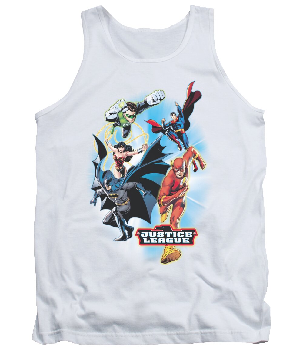Justice League Of America Tank Top featuring the digital art Jla - At Your Service by Brand A