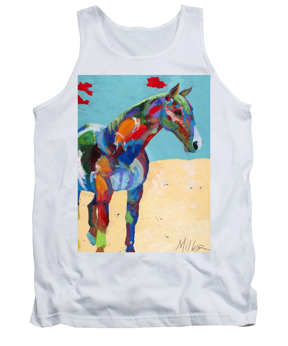Horse Tank Top featuring the painting Just Hangin Around by Tracy Miller