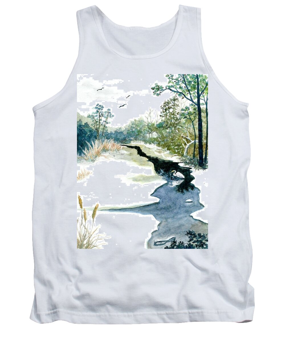 Snow Tank Top featuring the painting Kitty Hawk Winter by Anne Marie Brown