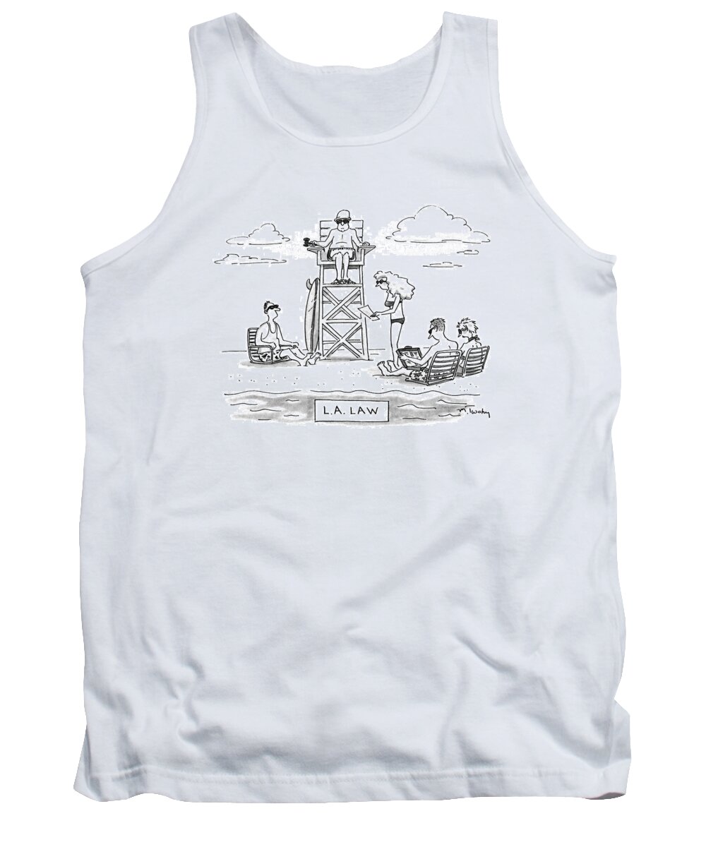 Law Tank Top featuring the drawing L.a. Law by Mike Twohy