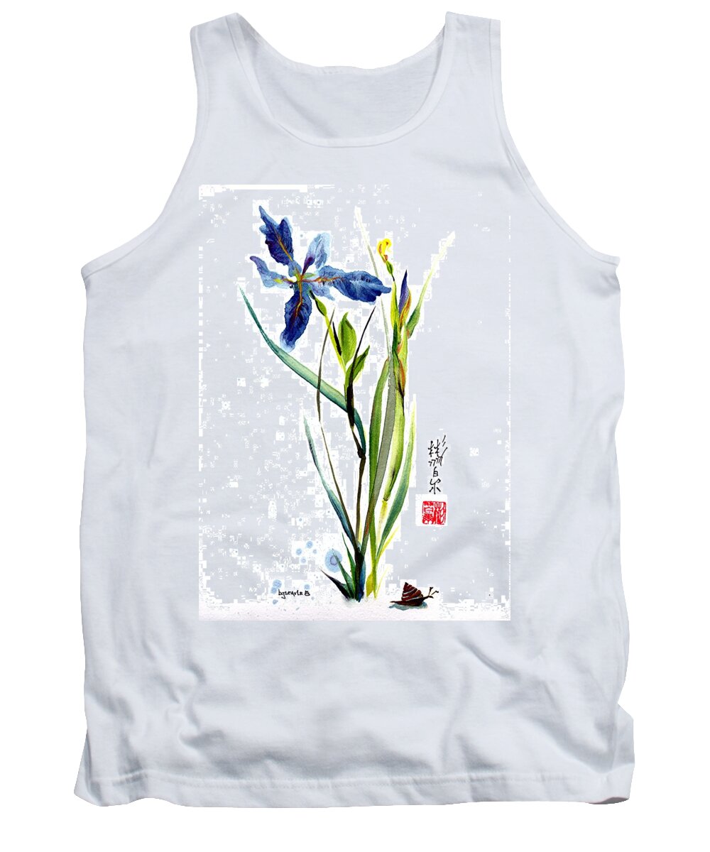 Chinese Brush Painting Tank Top featuring the painting Leaving Zen by Bill Searle