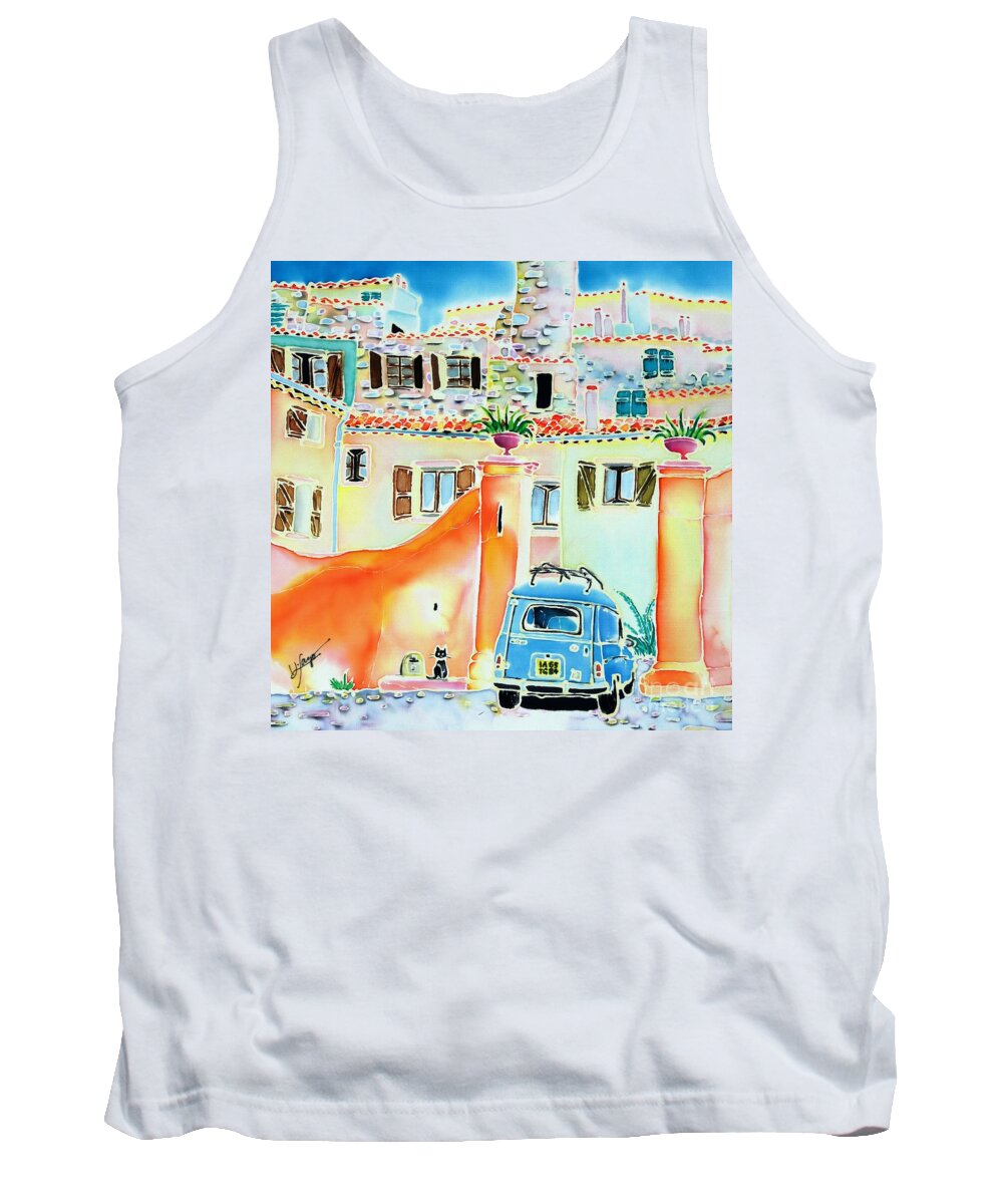 France Tank Top featuring the painting Les voisins by Hisayo OHTA