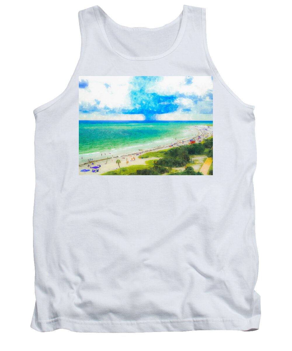 Lido Beach In Summer 2 Tank Top featuring the photograph Lido Beach in Summer 1 by Susan Molnar