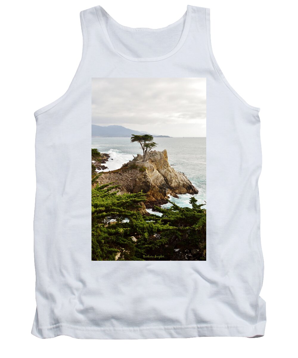 Lone Cypress 17 Mile Drive Monterey Tank Top featuring the photograph Lone Cypress 17 Mile Drive Monetery by Barbara Snyder