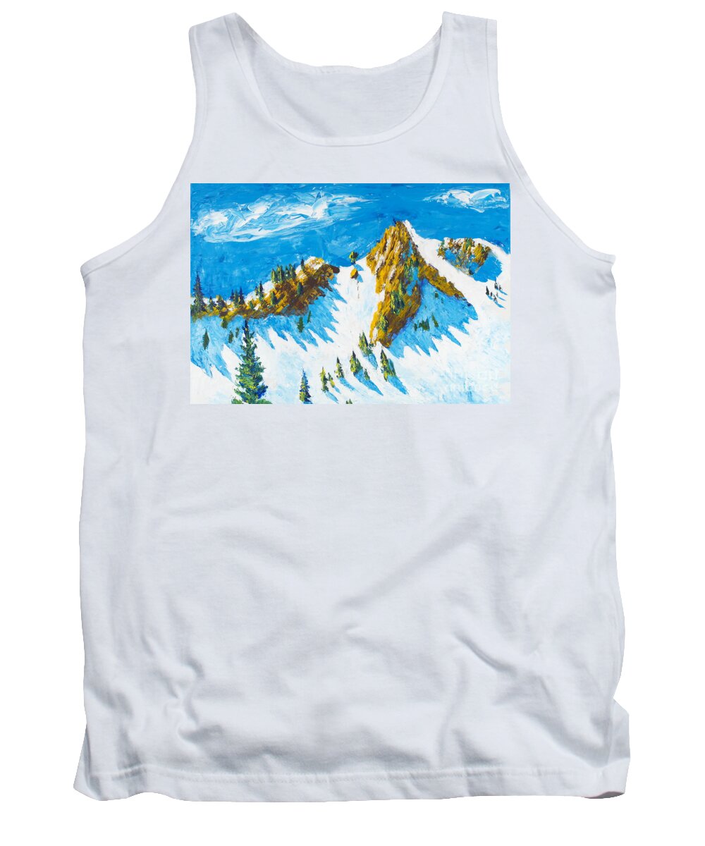 Mountains Tank Top featuring the painting Lone Tree One by Walt Brodis