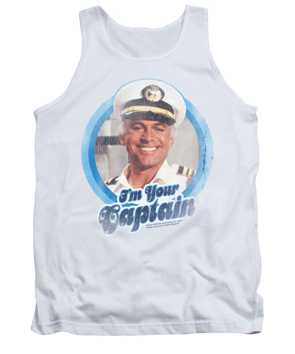 The Love Boat Tank Top featuring the digital art Love Boat - I'm Your Captain by Brand A