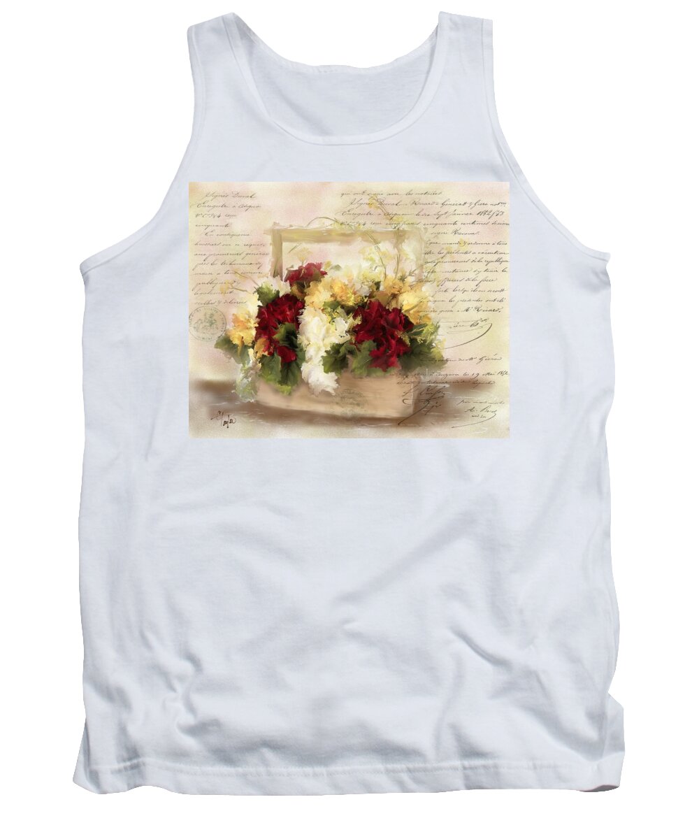 Nature Tank Top featuring the painting Love Letters by Colleen Taylor