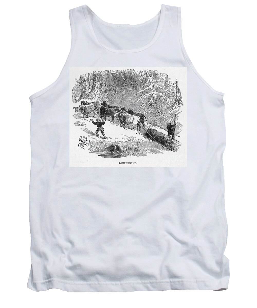 Canada Tank Top featuring the drawing Lumbering - 1878 by Art MacKay