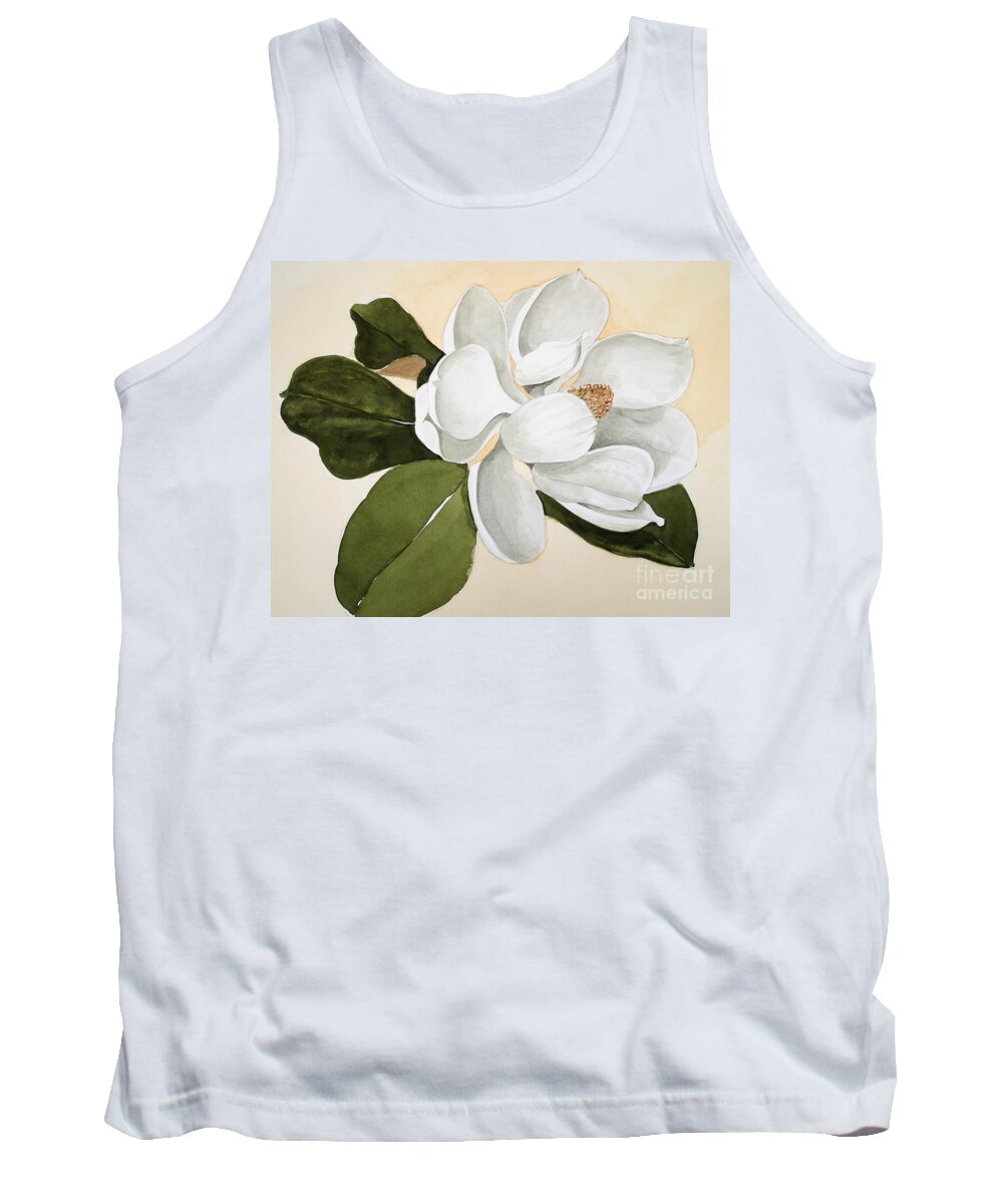 Magnolia Painting Tank Top featuring the painting Magnolia Bloom by Nancy Kane Chapman