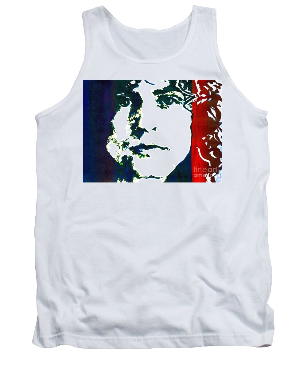 Contemporary Tank Top featuring the painting Marc Bolan by Tanya Filichkin
