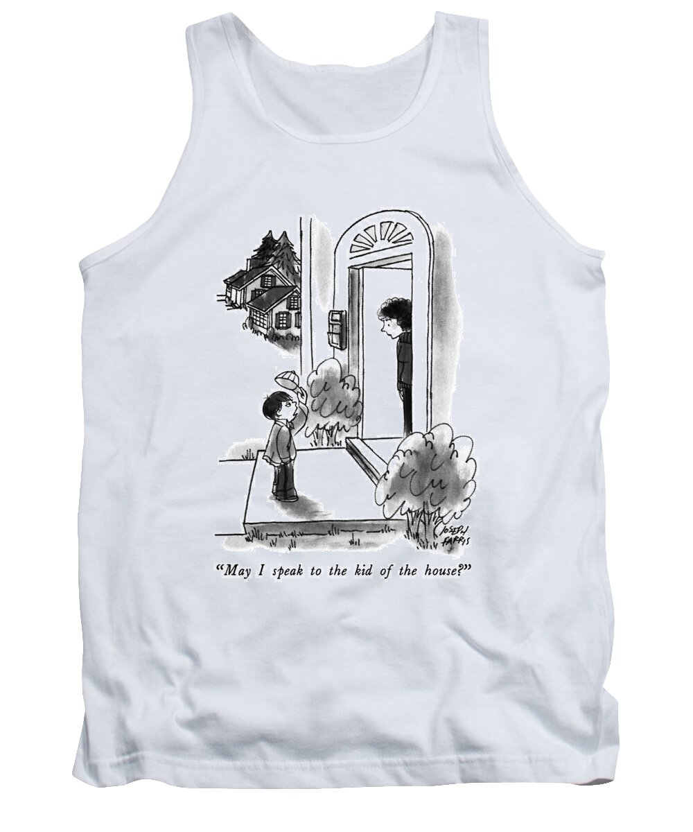 

(young Boy Tank Top featuring the drawing May I Speak To The Kid Of The House? by Joseph Farris