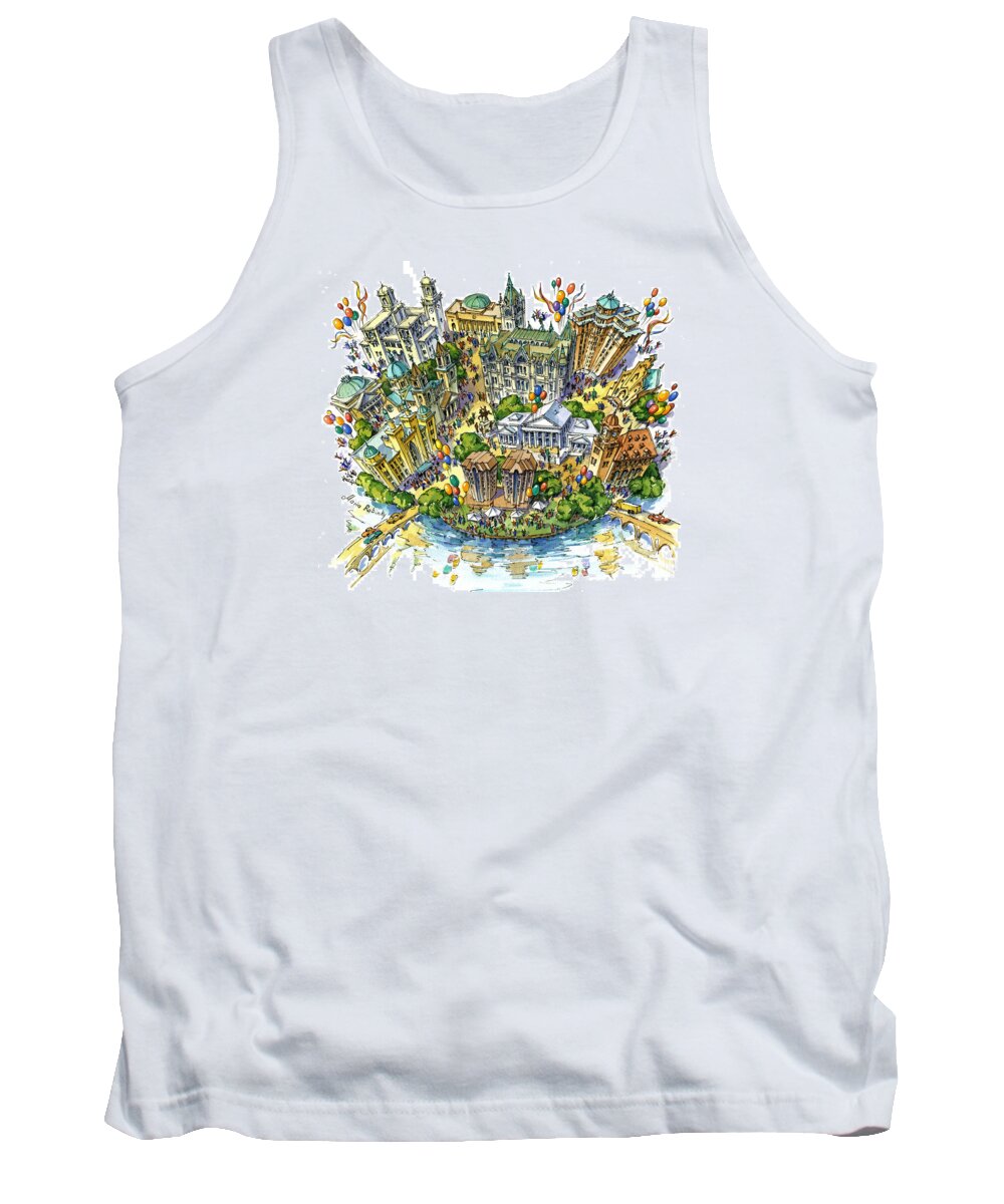 Richmond Tank Top featuring the painting Merry Richmond by Maria Rabinky