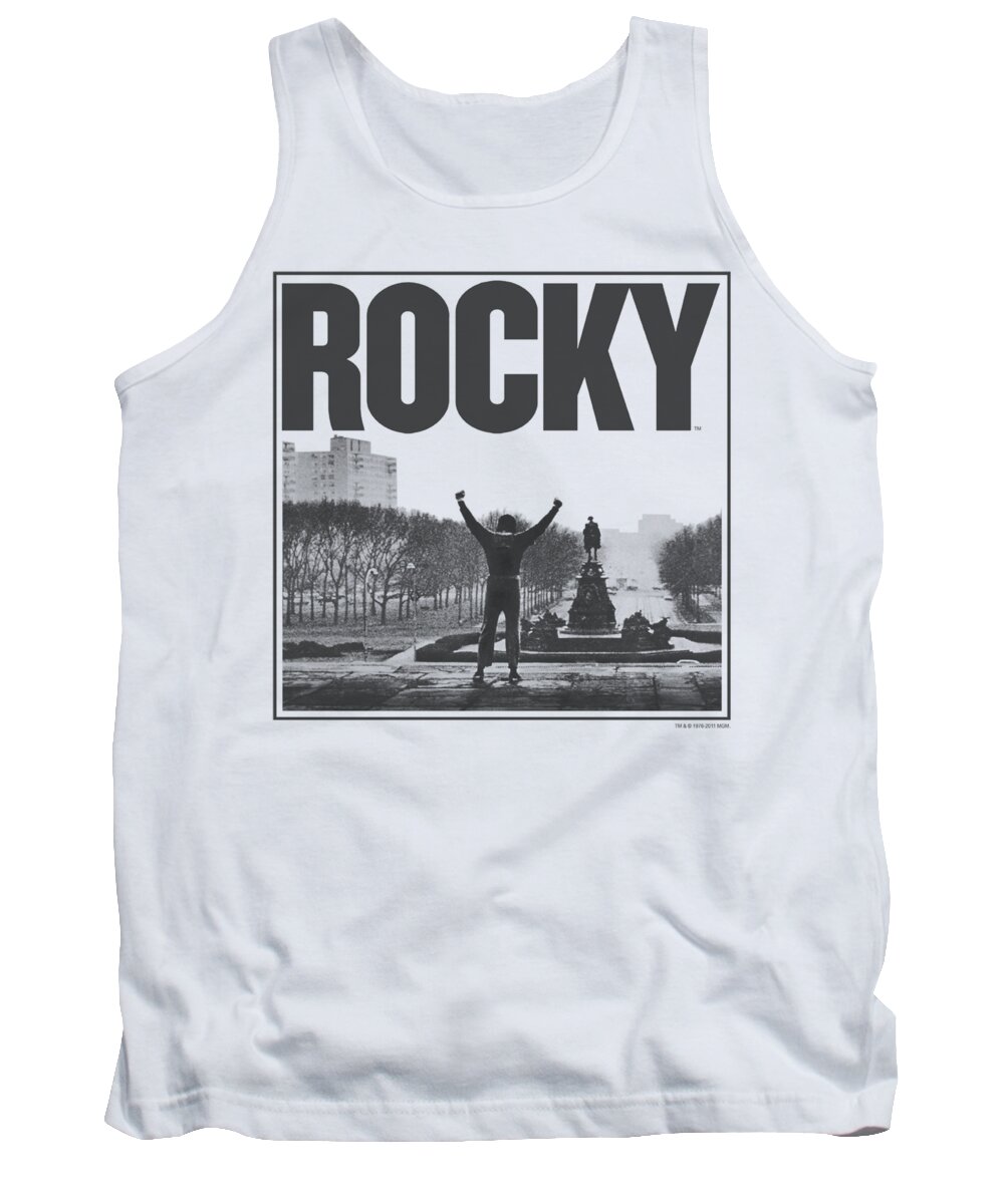 Sylvester Stallone Tank Top featuring the digital art Mgm - Rocky - Top Of The Stairs by Brand A