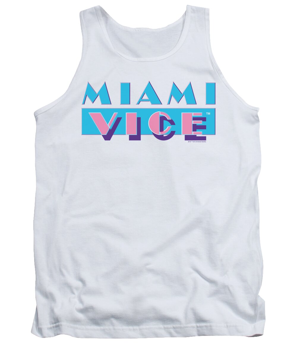 Miami Vice Tank Top featuring the digital art Miami Vice - Logo by Brand A