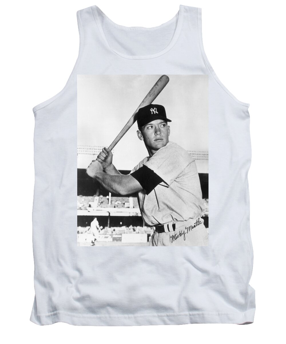 Mickey Tank Top featuring the photograph Mickey Mantle at-bat by Gianfranco Weiss