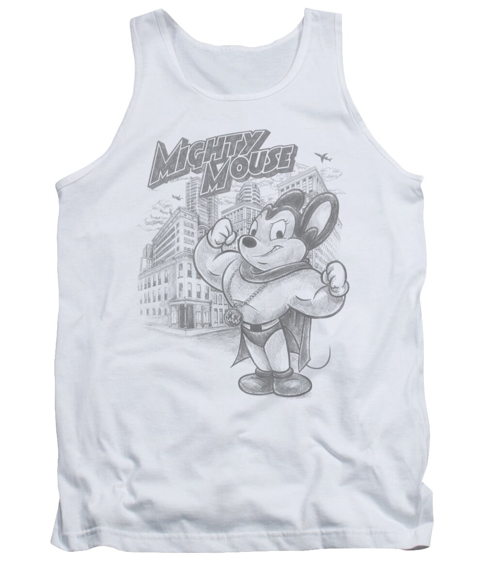Mighty Mouse Tank Top featuring the digital art Mighty Mouse - Protect And Serve by Brand A