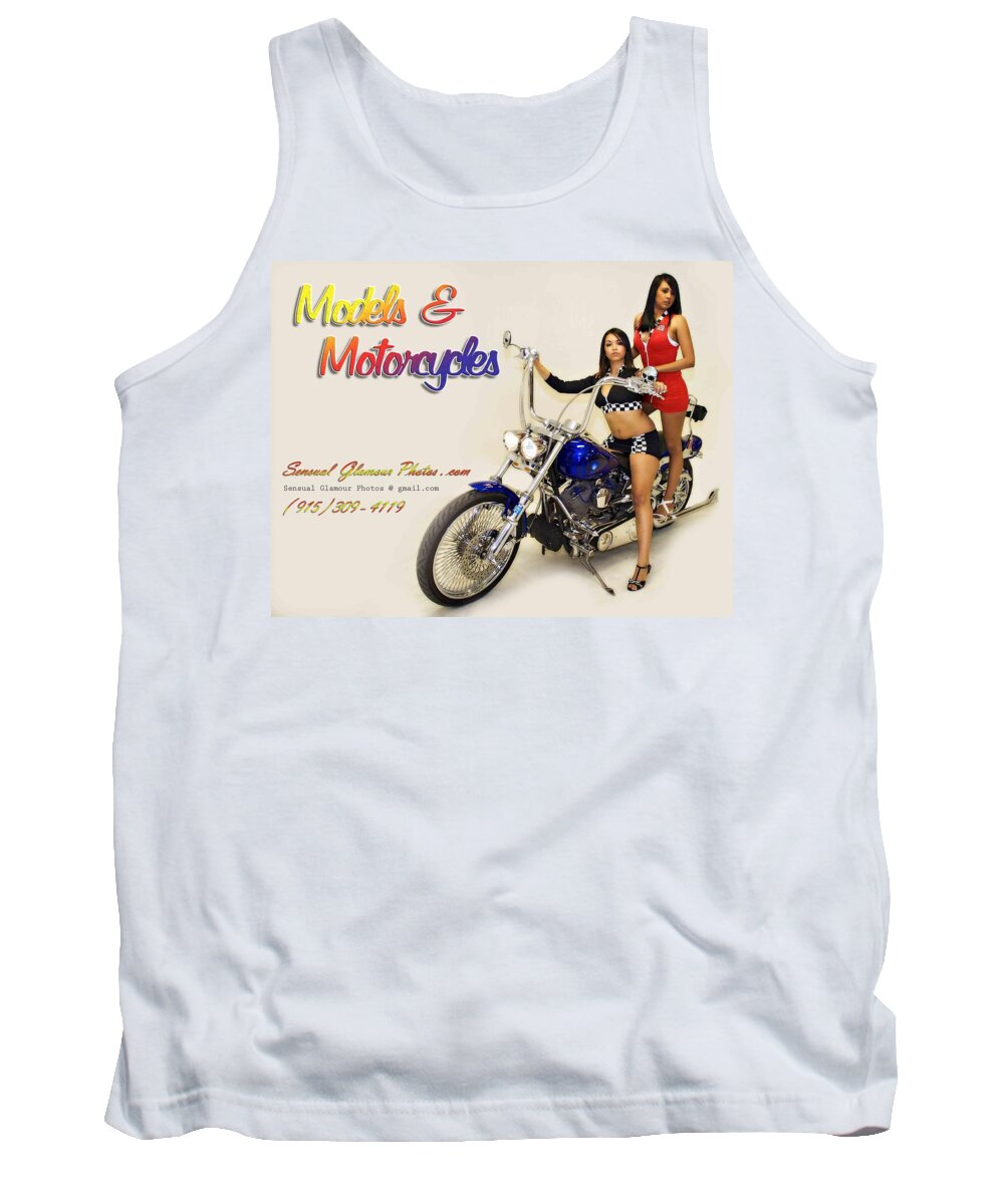 Models And Motorcycles Tank Top featuring the photograph Models and Motorcycles_R by Walter Herrit