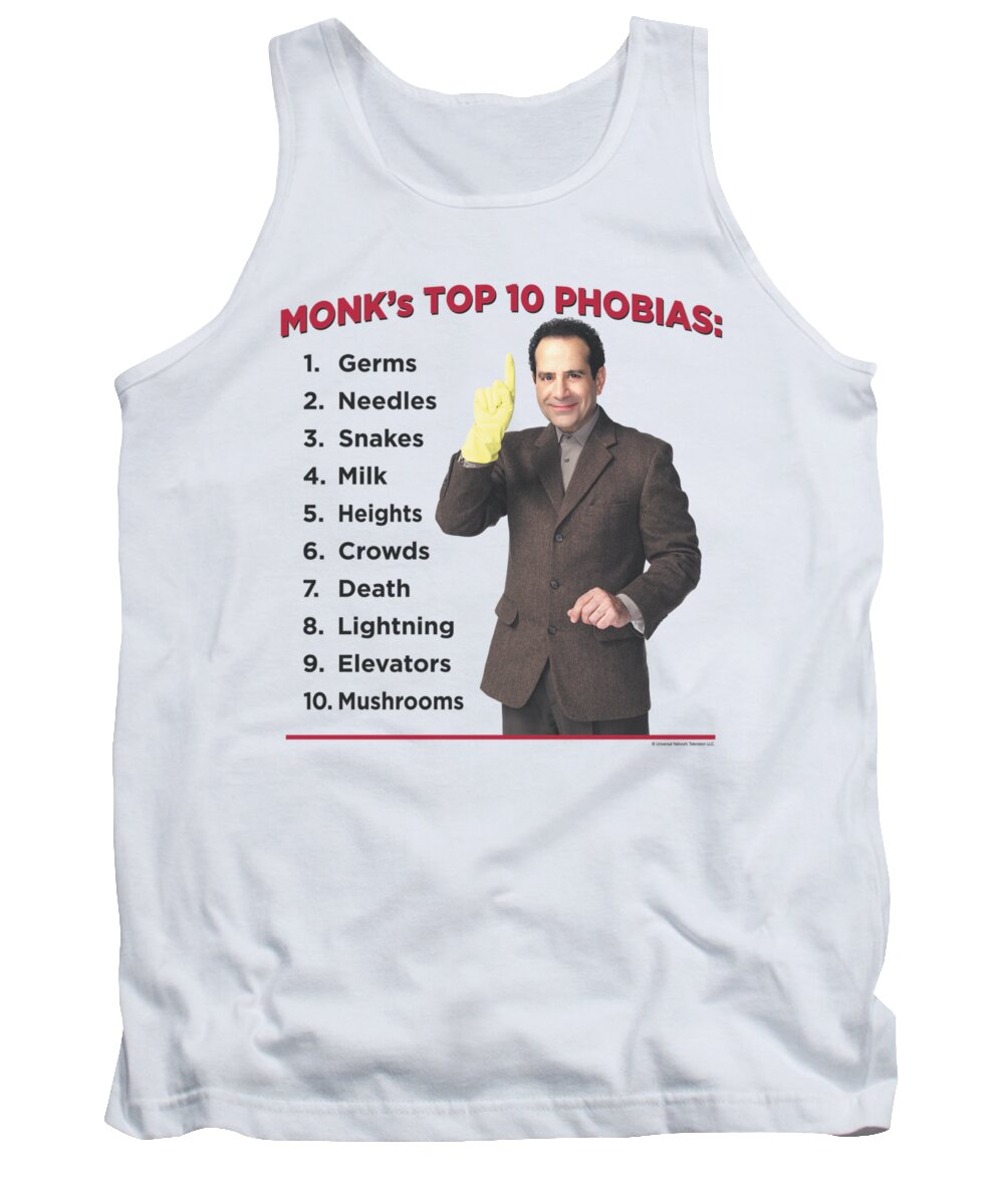 Monk Tank Top featuring the digital art Monk - Top 10 Phobias by Brand A