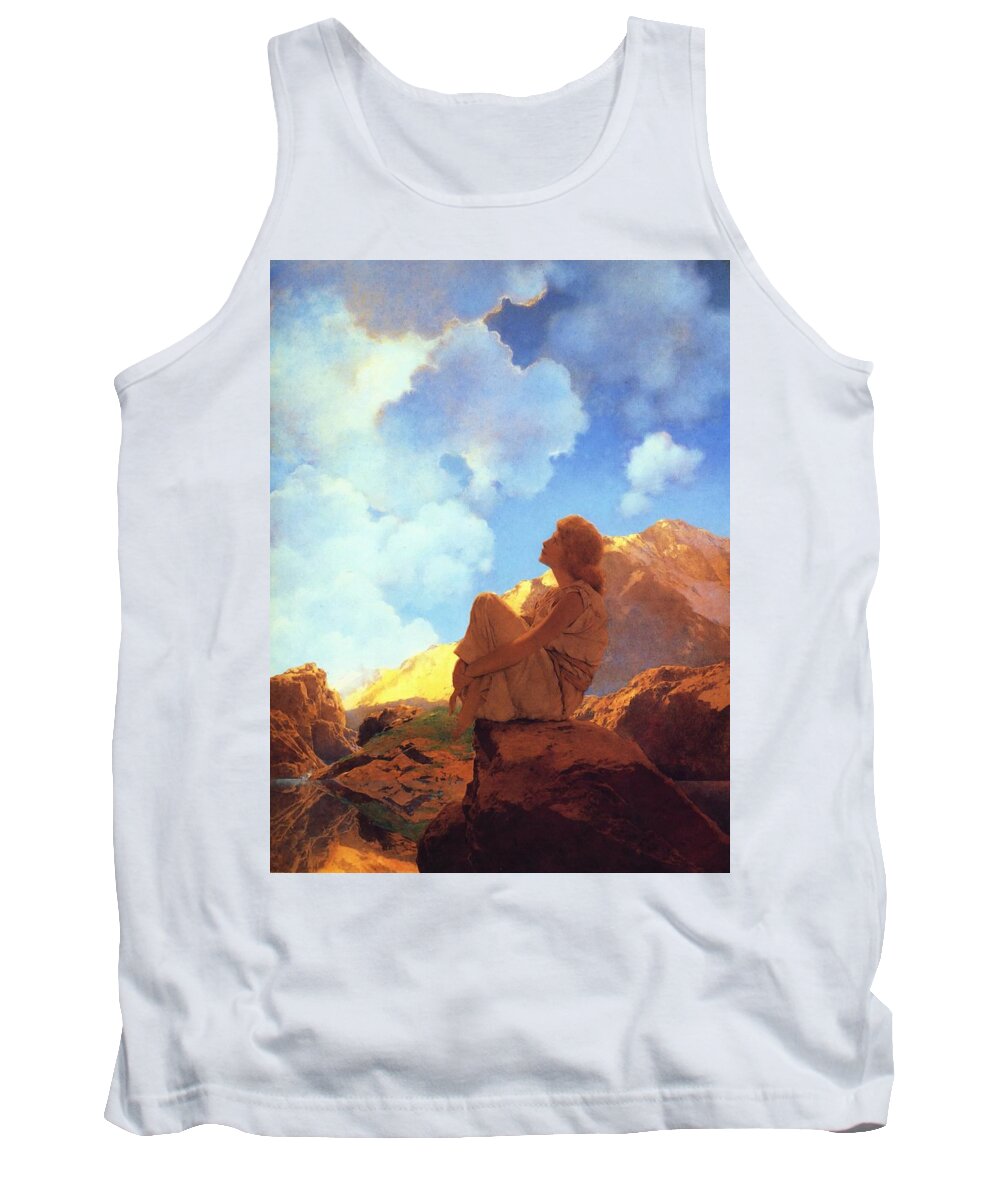 Maxfield Parrish Tank Top featuring the painting Morning Spring by Maxfield Parrish