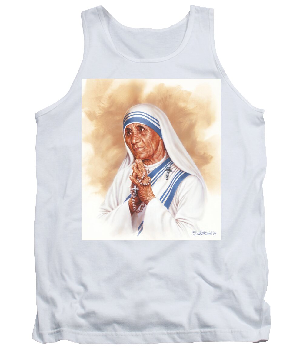 Portrait Tank Top featuring the painting Saint Mother Teresa by Dick Bobnick