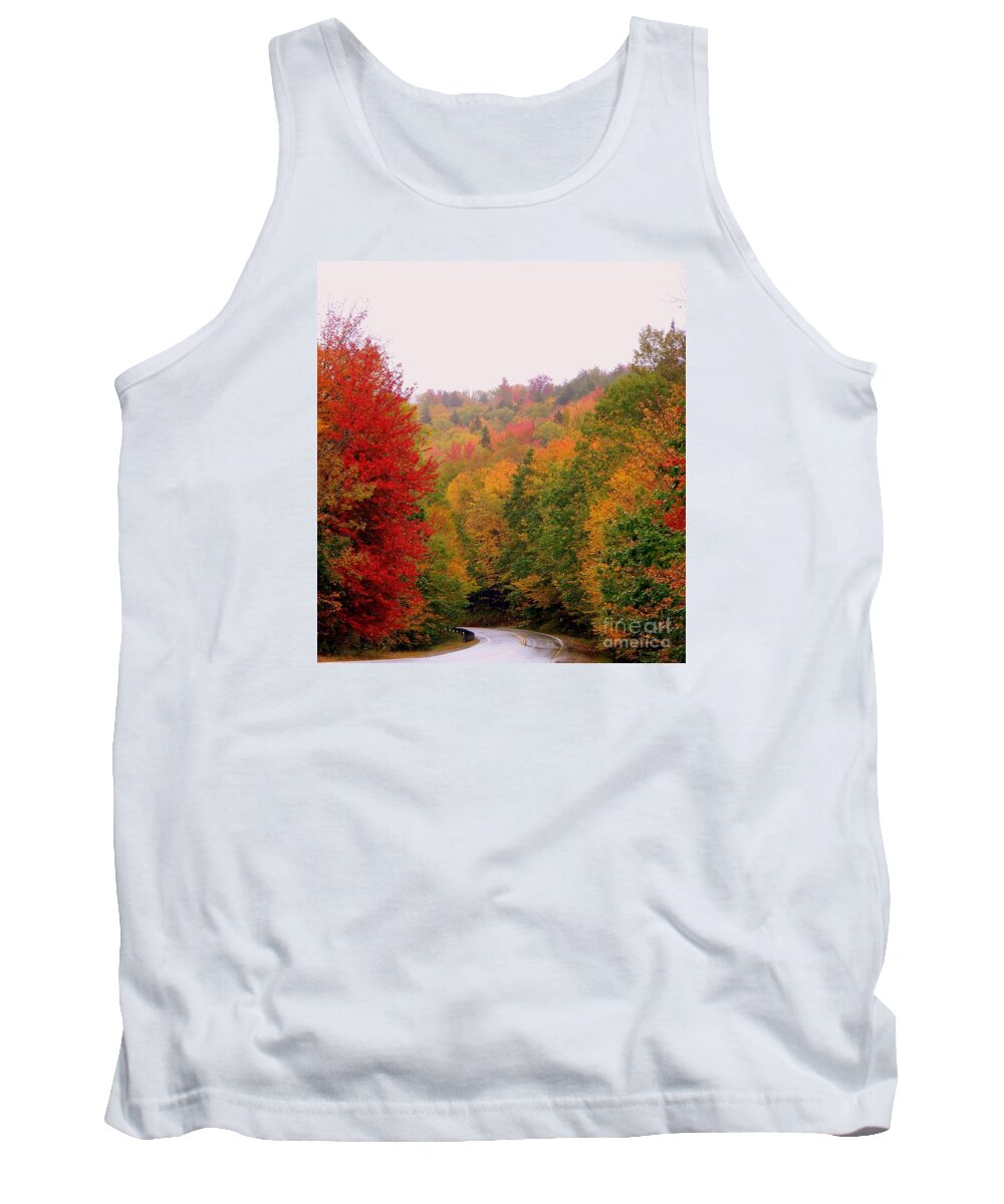 Autumn Tank Top featuring the photograph Mountain Road In Fall by Eunice Miller