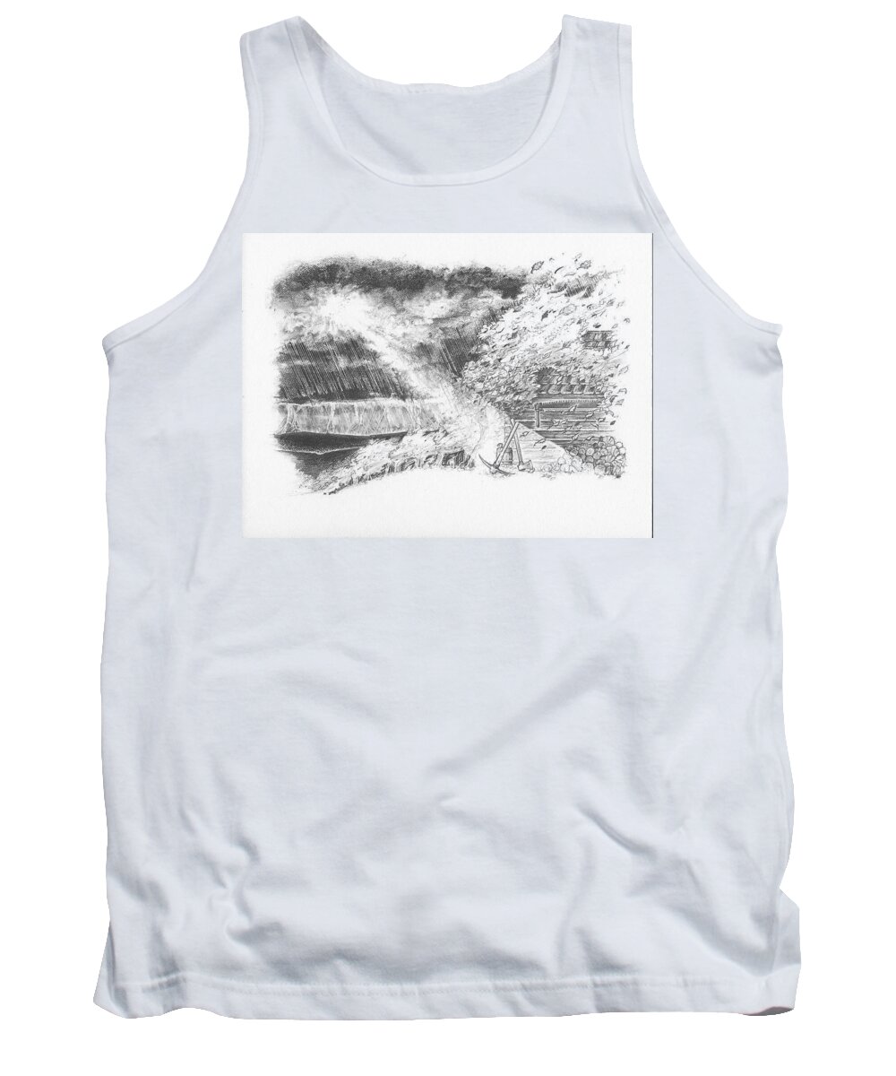 Woodcutter's Revival Tank Top featuring the drawing Mountain Top by Scott and Dixie Wiley