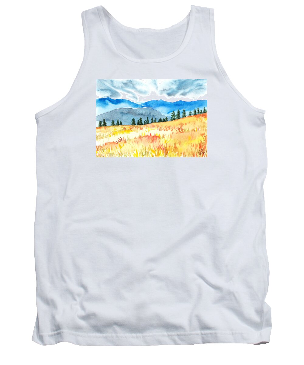Painting Tank Top featuring the painting Mountain View by Kate Black