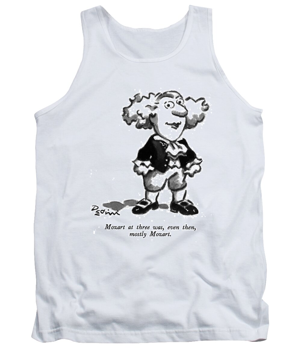 Play On Words Tank Top featuring the drawing Mozart At Three by Eldon Dedini
