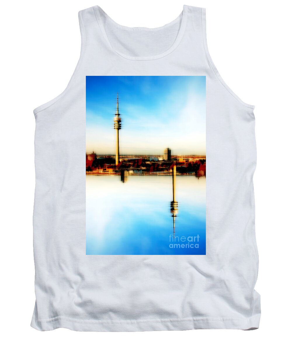 Abstract Tank Top featuring the photograph Munich - Olympiaturm by Hannes Cmarits