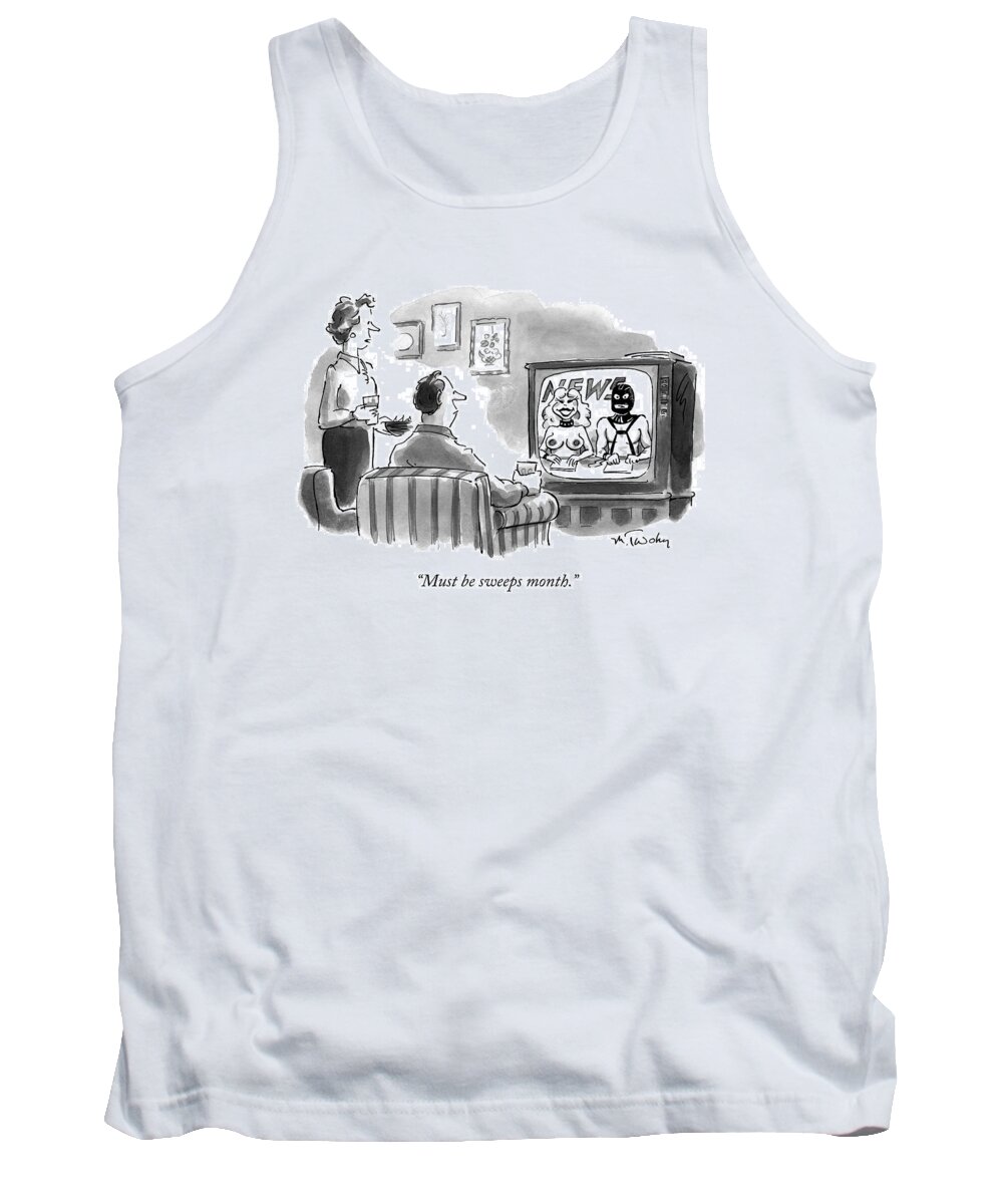 Sweeps Tank Top featuring the drawing Must Be Sweeps Month by Mike Twohy